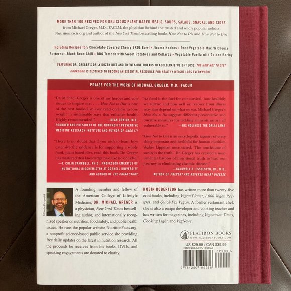 "The How Not To Diet Cookbook" by Michael Greger, M.D. Hardcover - NWOT - Picture 2 of 3